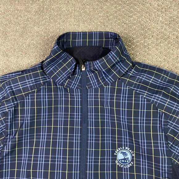 Zero Restriction Pebble Beach Jacket Men's Medium Plaid Tour Series Full Zip Up - Picture 2 of 11